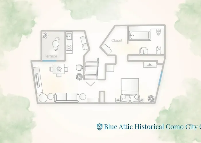 Apartamento Blue Attic Historical Como City Center